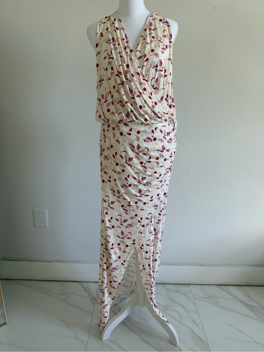 Free People Maxi Dress with Red Floral Print